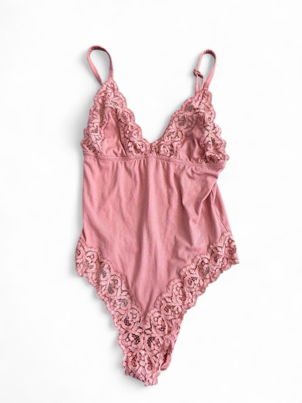 Victoria secret pink lace bodysuit